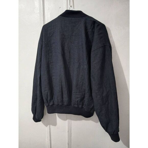Vintage henry grethel mens medium bomber chore jacket linen blue navy - Picture 3 of 7